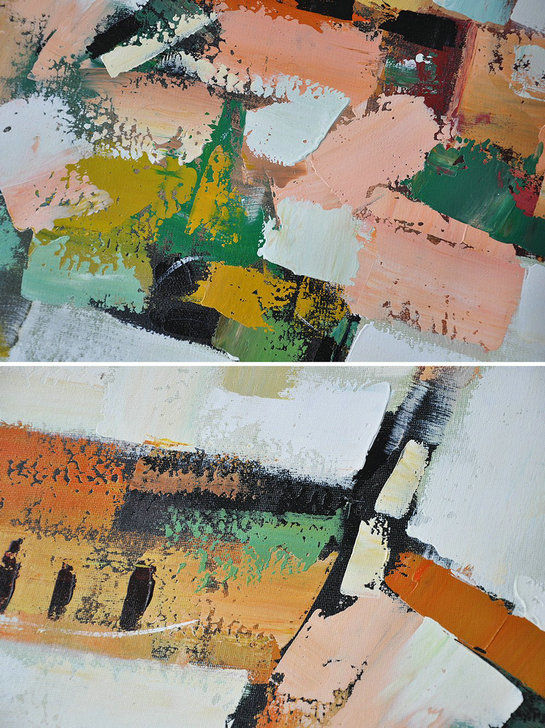 Extra Large Acrylic Painting On Canvas,Oversized Contemporary Art,Large Contemporary Painting,Grey,Orange,Green,Yellow.etc